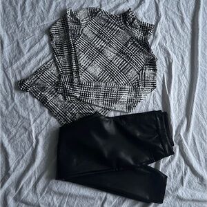 Black and White Plaid Top